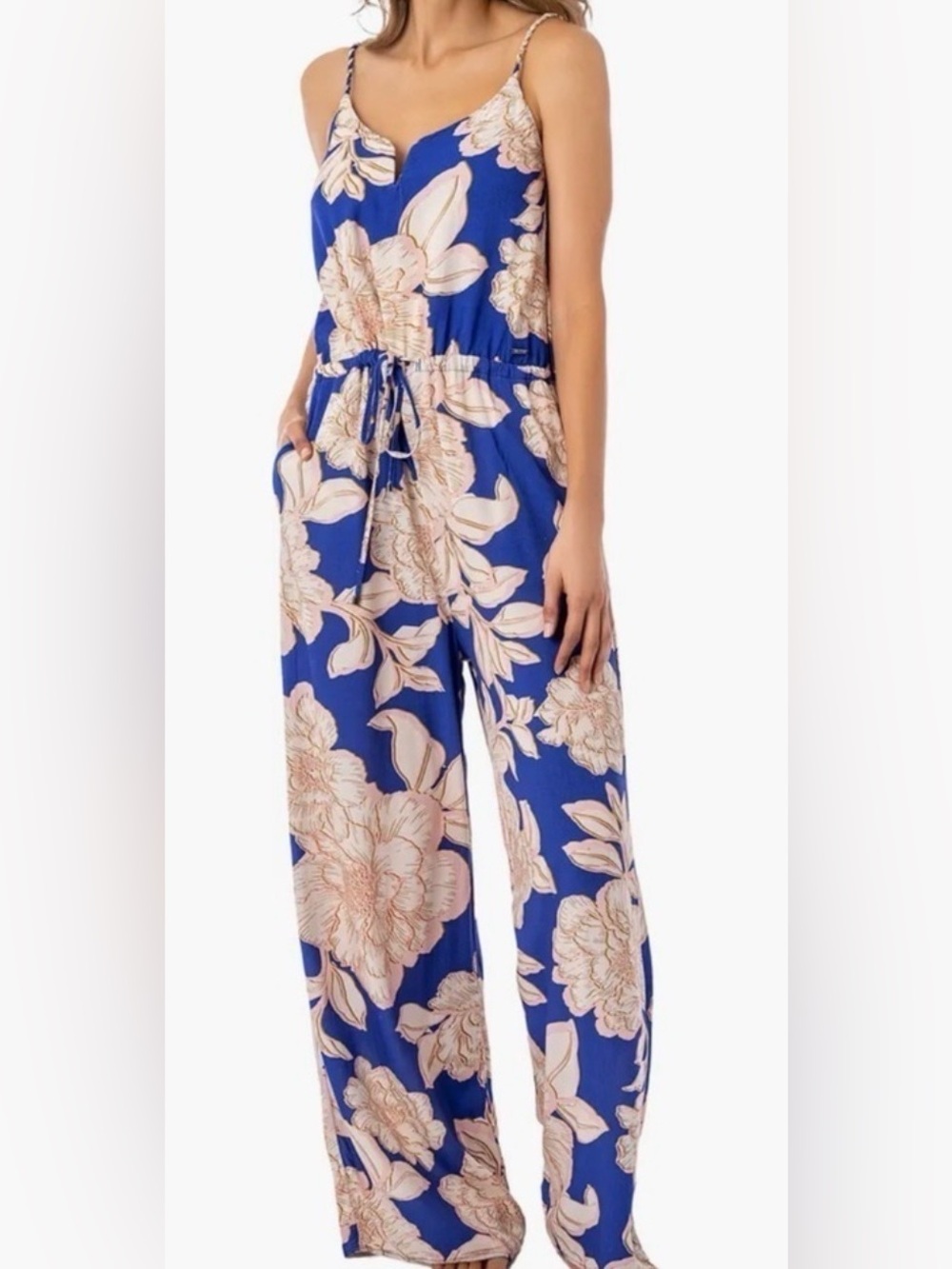 Maaji Royal Blue Floral Wide-Leg Jumpsuit